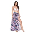thumbnail image 2 of FORMRS Womens Beach Sarong Semi-Sheer Bikini Wrap Skirt Swimsuit Cover-ups, Pink and Purple Flowers, 2 of 7