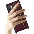thumbnail image 3 of Samsung Galaxy Note 10 Plus Case with Card Holder for Women,Galaxy Note 10 Plus Phone Case Wallet with Strap Credit Card Slots Crossbody with Kickstand Zipper Case - Red Wine, 3 of 12