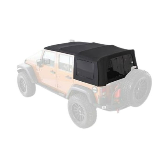 KarParts360 For Jeep Wrangler/Wrangler JK 2018 OEM Soft Top | 2-Door | Premium Canvas | ProT3K Black | Double Layer Stitching | Maximum UV Protection | With Tinted Windows