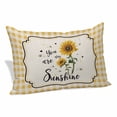 thumbnail image 2 of Sunflowers Pillow Covers King, Yellow Floral Botanical Checkered Rustic Soft Brushed Microfiber Breathable Throw Pillow Covers, Pillowcase with Zipper for Couch Sofa Bedroom Living Room 20"x36", 2 of 9