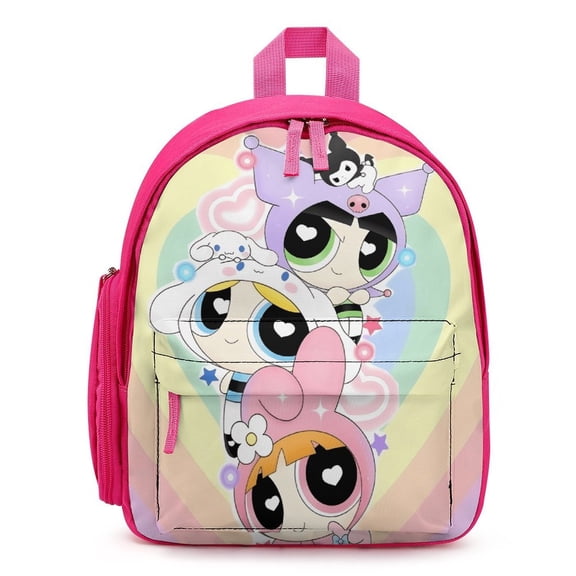 The Powerpuff G-i--r-l-s Cute Cartoon backpack travel bag adjustable shoulder straps One size