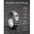thumbnail image 7 of King Will 316L Stainless Steel Wedding Band - Vintage Grey Ring Designed with Tree of Life & Viking Rune and Celtic Knot Sticker Inlay, 8mm Mens Ring Beveled Edge, Comfort Fit Size 10, 7 of 7