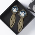 thumbnail image 4 of Starry sky polar bear Copper-Colored Lace Bookmarks Set of 2 - Stainless Steel Book Accessories for Readers and Book Lovers, 4 of 5