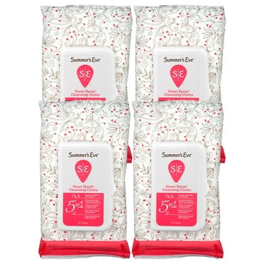Summer's Eve Cleansing Cloths, Sheer Floral, 32 Count , 4 Pack