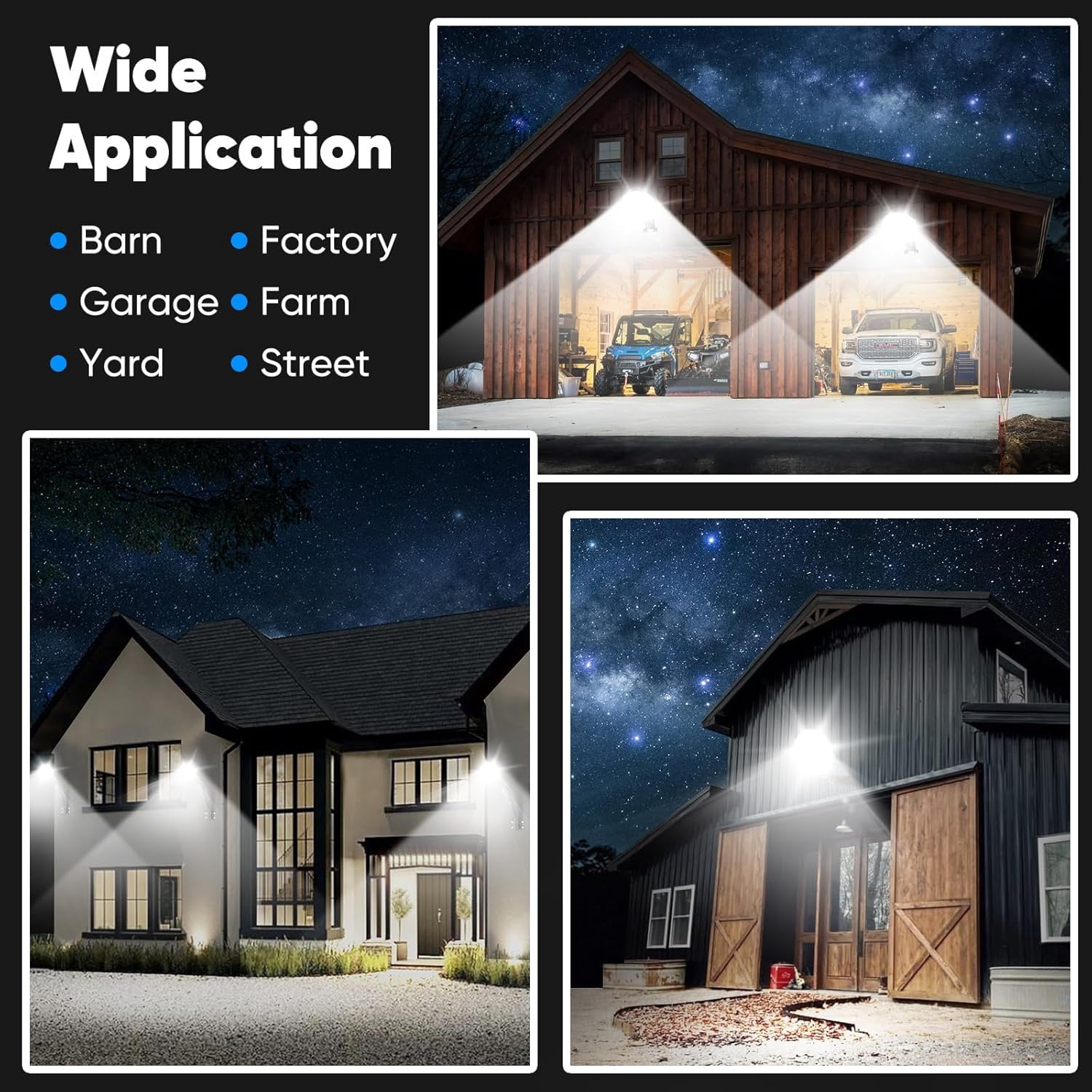 24000LM 150W LED Barn Light with Dusk to Dawn Photocell IP66 (2-pack)