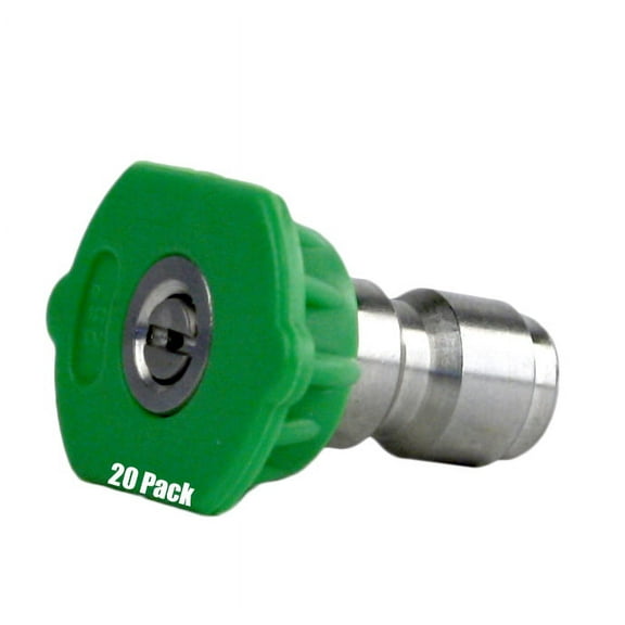 20 Pack Erie Tools Pressure Washer 1/4" Quick Connect 25 Degree 5.0 Nozzles
