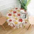 thumbnail image 3 of Fall Round Tablecloths 60 Inches Autumn Thanksgiving Maple Leaf Decorative Round Table Cloth Fall Decor Washable Reusable Circle Table Cover for Home Kitchen Party Dining Room Outdoor Patio, 3 of 6