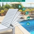 thumbnail image 5 of Dextrus 2 Pcs Outdoor Lounge Chairs, Sturdy Chaise Loungers with Adjustable Backrest for Patio & Poolside, Easy Assembly, Waterproof & Lightweight, Supports up to 265lbs (Grayish-White), 5 of 9
