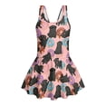 thumbnail image 4 of Uourmeti Cartoon Black Pug & Donut Print Skirted One-Piece Swimsuit for Girls - Quick Dry, Stretchy Swim Dress for Beach & Pool Fun, 4 of 8