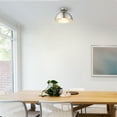 thumbnail image 6 of Globe Electric Rachelle 1-Light Brushed Nickel Flush Mount Ceiling Light with Ribbed Interior, 69995, 6 of 7