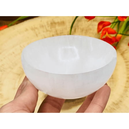 Selenite Bowl, Selenite Charging Bowl, Selenite Charging Station, Chakra Activator, Crystal Cleansing Bowl, Powerful Healer, Reiki, 10 cm ( 4 inch )