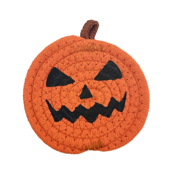 SLYNSHome Halloween Pumpkins Coaster,Autumn Drink Cup Mats Absorbent Mini Place Mats for Table Thanksgiving Party Decoration