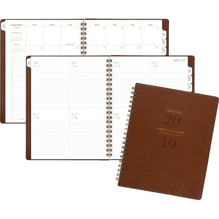 - At-A-Glance, AAGYP90509, Signature Collection Weekly/Monthly Planner, Gray, 1 Each, Brown