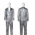thumbnail image 4 of Traje brillante de actuación genial para escenario de discoteca con diseño de cuadros arcoíris dorados y plateados de Halloween para hombre, 4 of 5