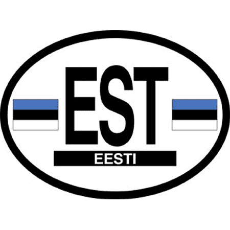 French Flag Sticker ESTONIA FLAG, Waterproof UV Coated, Famous Reflective OVAL Sticker DECAL , 3.5