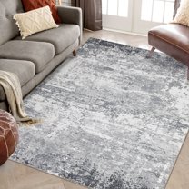 FairOnly 8'x10'Abstract Colorful Texture Area Rug Non Slip Stain Resistant Foldable Carpet for Minimalist Living Room Bedroom，Grey
