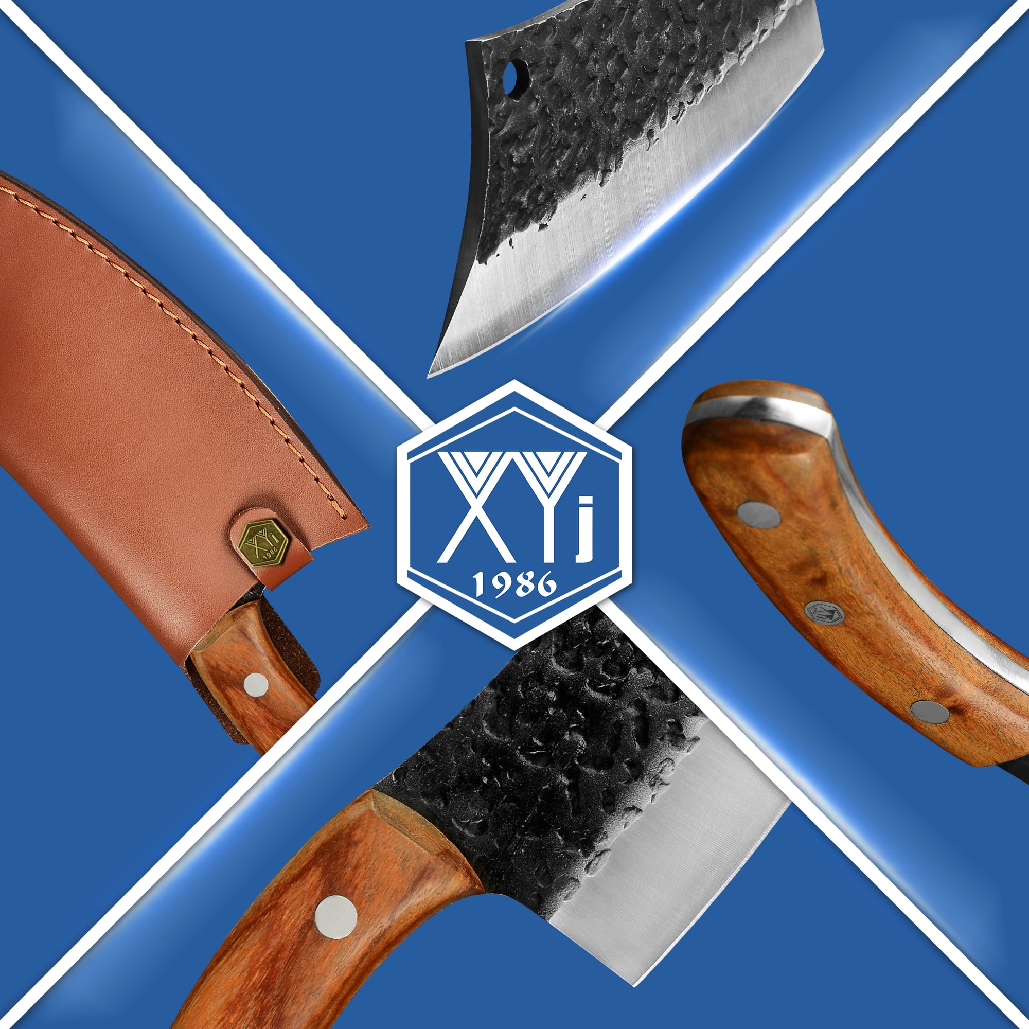 6.2 Inch Chef Knife Cutting Butcher Kitchen Knife High Carbon Steel Slicing Cleavers For Meat Vegetable Cooking Tool Knifve With Carrying Leather Sheath, Men and Women gift