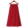 thumbnail image 5 of Long Skirts for Women Lace Up Embroidered Pleated Maxi Skirts Womens Summer Casual Solid Plus Size Hight Waist Flowy A Line Long Skirts, 5 of 7