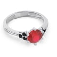 thumbnail image 3 of 2.15 Carat Round Cut Red Ruby & Black Onyx Gemstone Stylish Ring for Birthday Gift Solid 18K White Gold Size 11 by Diamond-Capitals, 3 of 7
