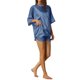thumbnail image 4 of CONJUNTO DE PAJAMAS DE SATÉN PARA MUJERES INSPIRE CHIC, CAMISETA DE MANGAS CORTAS CON PANTALONES CORTOS, CON BOLSILLOS, TAMAÑO S, AZUL, 4 of 5