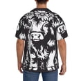 thumbnail image 3 of Balery Floral Cow Silhouette Camisa Casual de Manga Corta con Botones para Hombre, Texturizada, Estilo Cubano, para Playa, Verano-XX-Large, 3 of 5
