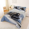 thumbnail image 2 of Manfei Classic Train Queen Comforter Set,Snowy Railway Comforter Sets Queen,White,Light Gray Reversible,3 Pieces,1 Comforter and 2 Pillowcases, 2 of 7