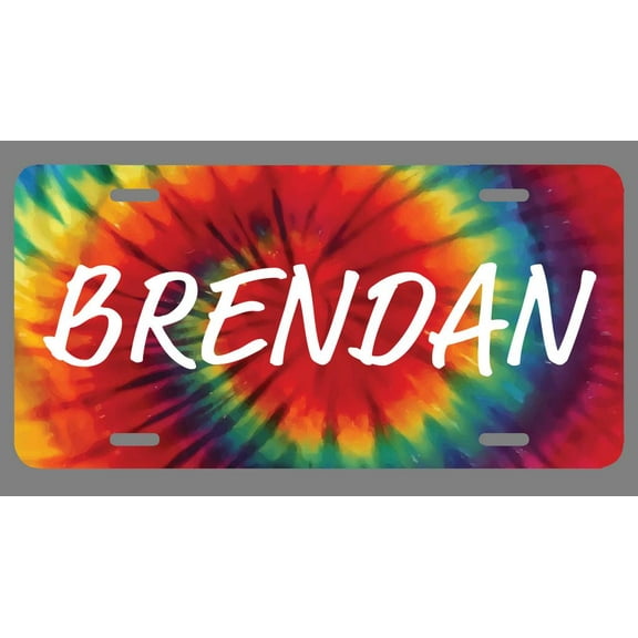 Brendan Name Tie Dye Style License Plate Tag Vanity Novelty Metal | UV Printed Metal | 6-Inches By 12-Inches | Car Truck RV Trailer Wall Shop Man Cave | NP1626