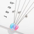 thumbnail image 2 of 3 Pieces Silver Chain Necklace for Women, Best Friends Necklace for 3 Girls, Dolphin Star Necklace BFF Separable Heart Pendant for Sister Friend Birth, 2 of 5