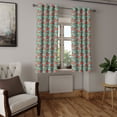 thumbnail image 2 of Ambesonne Luau Grommet Curtain, Summer Aloha Flourish, 50" x 63", Vermilion Pale Blue, 2 of 6
