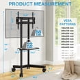thumbnail image 3 of RTVR Rolling TV Cart Stand on Wheels for 32 to 75 inch Flat Curved Screens, Portable Mobile TV Stand with Shelf, Black, 3 of 8