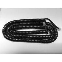 25 Foot Gloss Black Long Handset Receiver Curly Coil Cord for Landline Phone
