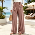 thumbnail image 5 of Sevevn Women's Soft Thick Vertical Rib Wide Leg Casual Pants High Waist Pleated Design With Side Pockets Fall Daily Wear Pants, 5 of 7