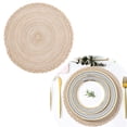 thumbnail image 5 of Round Placemats Heat Resistant Washable Non-Slip Woven Braided Table Mats Cotton Polyester Circle Insulated Place Mats for Dining Table Kitchen & Home Decor, 1Pc, Non-Slip & Reusable(Coffee,14x14"), 5 of 7