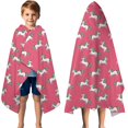 thumbnail image 3 of Pink Cartoon Unicorn Pattern Hooded Bath Towel，50"x30" for Ages 3 To 12 Kids, Quick Dry Lightweight Soft Microfiber Hood Beach Towel Cover Up for Kids, 3 of 7