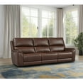thumbnail image 2 of 113.5''W Double Width Geniue Leather Triple Power Recliner Sofa with Zero Gravity and USB & Type-C Charging, 2 of 5