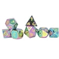 thumbnail image 4 of 7Pcs Electroplating Metal Dice Set Polyhedral Clear Numbers Role Playing Games Collectible Gift for Teens Family Friends, 4 of 8