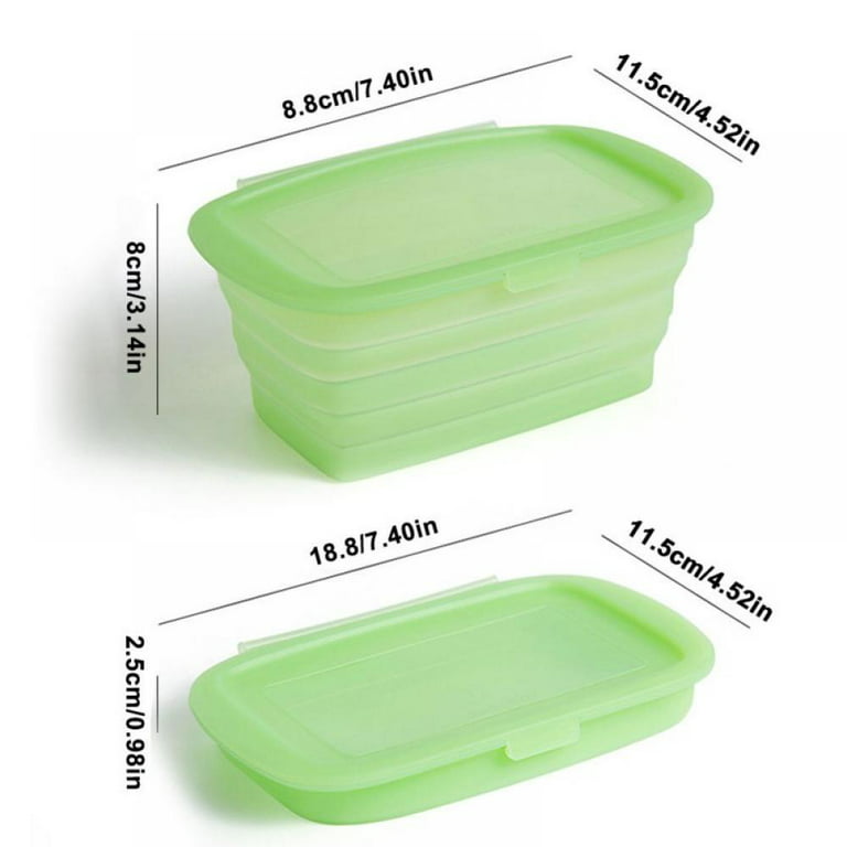 Silicone Food Storage Containers with Lids, Collapsible Meal Prep Containers  Snackle Box Container for Kitchen Microwave Freezer and Dishwasher 