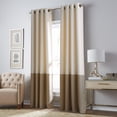 thumbnail image 1 of Curtainworks Kendall Color Block Room Assombrissant Panneau Rideau Oeillet, 108 Pouces, Ivoire/camel Blackout, 1 of 4
