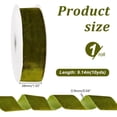 thumbnail image 2 of 10 Yards Olive Green Velvet Ribbon 1-1/2 inch Single Face Velvet Ribbon Velvet Wired Ribbon Soft Satin Ribbon for Bowknot Making Gift Wrapping Party Christmas Decoration, 2 of 6