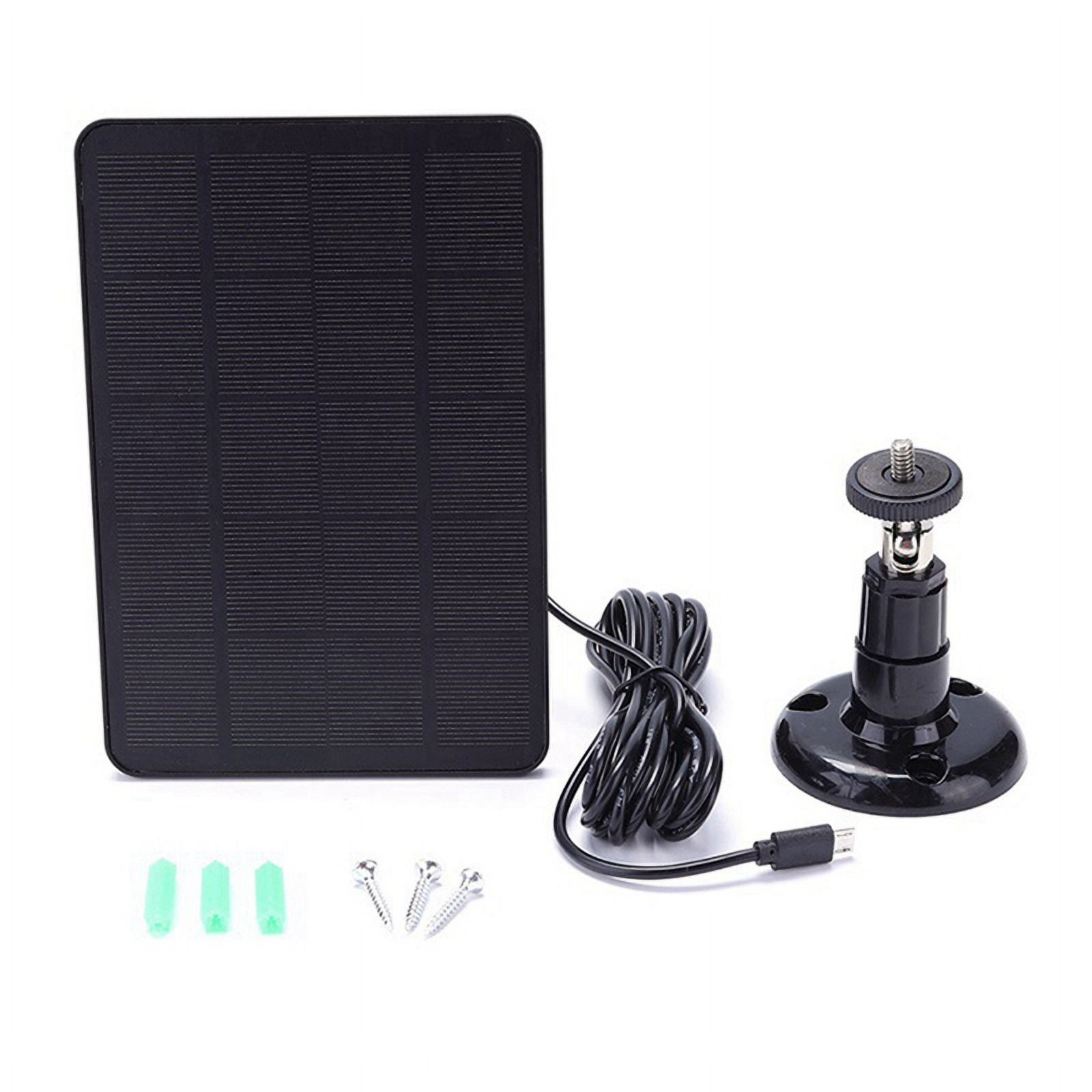 2X Waterproof 10W Solar Panel Charger for Home Security Camera Solar Cells Powered Charger with Charging Cable,Black