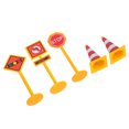 thumbnail image 2 of 5 piezas únicas de decoración para tarta de cumpleaños de bombero soñador, exquisito adorno para magdalenas, decoración de tartas para fiesta de cumpleaños (juego de barricada amarilla NO.2), 2 of 7
