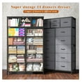 thumbnail image 5 of Exlonjet 14 Drawer Dresser, Tall Dressers & Chest of Drawers, Fabric Dresser, Large Bedroom Dresser for Bedroom, Closets, Living Room, Entryway, Wooden Top, Metal Frame, 52.2"H x 37.4"W x 11.8"D, Grey, 5 of 8