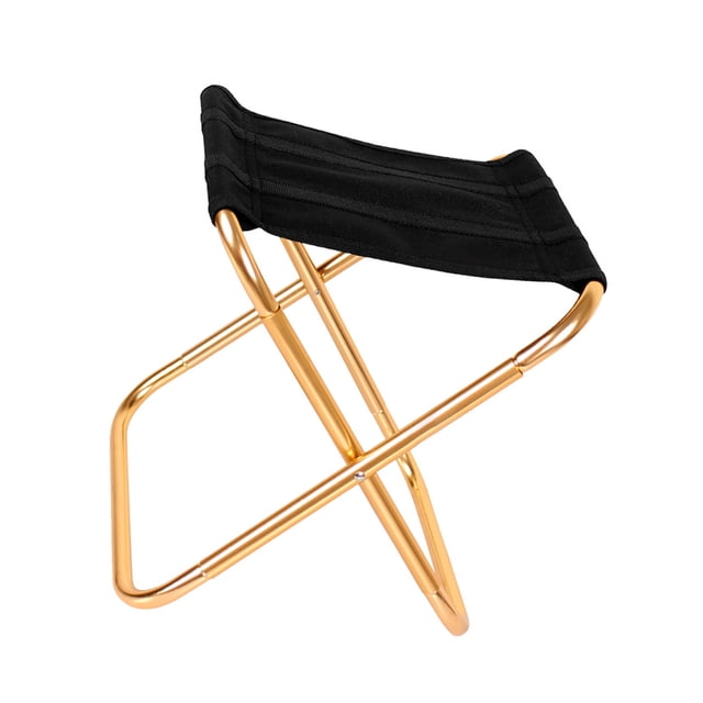 Kenally Silla plegable Mini tamaño Estructura plegable Banco de camping Taburetes de picnic Senderismo Bancos plegables Taburete de exterior Muebles Artesanía Dorado + Negro Kenally TO005270-01