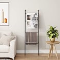 thumbnail image 1 of 4 Tier Wall Leaning Blanket Ladder Towel Drying Quilt Holder Rack for Bathroom, 1 of 5