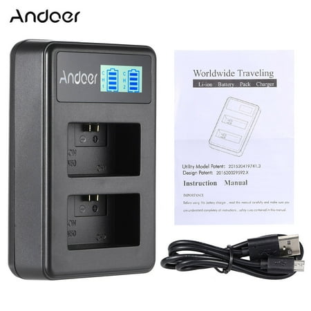 Andoer NP FW50 Rechargeable LED Display Li ion Battery Pack 2 Slot USB Cable Kit for SONY Alpha A7 A7R A7S A5000 A6000 NEX 3 NEX 5 NEX 5R NEX 5T NEX 6 NEX 7 NEX C3 NEX F3 Digital SLR Camera