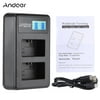 Andoer NP-FW50 Rechargeable LED Display Li-ion Battery Pack 2-Slot USB Cable Kit for SONY Alpha A7 A7R A7S A5000 A6000 NEX-3 NEX-5 NEX-5R NEX-5T NEX-6 NEX-7 NEX-C3 NEX-F3 Digital SLR Camera