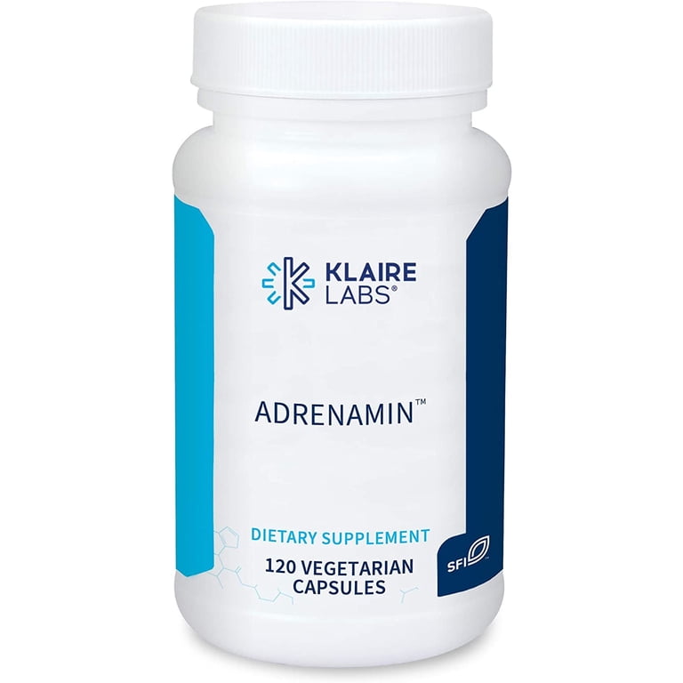 Klaire Labs Adrenamin - Adrenal Support Supplement with Cordyceps Mushroom,  Rhodiola, Eleuthero & Pantothenic Acid (B5) - Gluten-Free Adrenal Health  Support Supplements for Men & Women (120 Capsules)