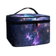 thumbnail image 2 of HELLHERO Travel Makeup Bags with Brush Slots Double Zipper Galaxy Butterfly Home Offices, 2 of 4