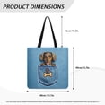 thumbnail image 4 of Renewold Highland Cow Sunflower Blue Canvas Tote Bag Travel School Outdoor Grocery Bag for Women Teens Girls, Portable Cloth Handbag for Business Work Travel, 4 of 6