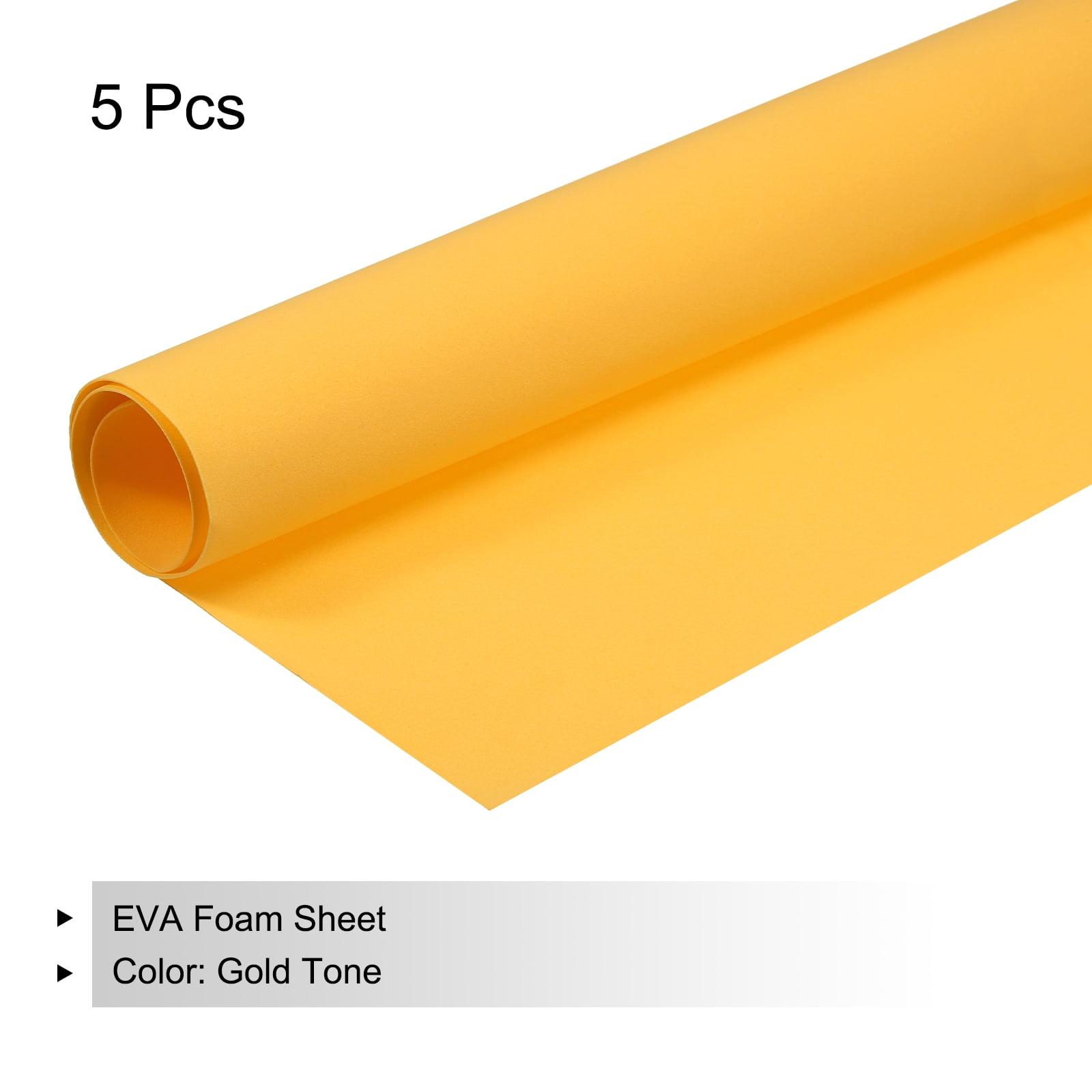 EVA Foam Sheets Golden Yellow 19.7 Inch x 35.4 Inch 1mm Thick Crafts Foam Pack of 5